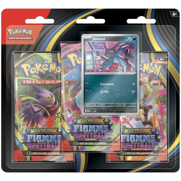 Pokemon 3 pack blister Sneasel Fiamme Spettrali ITA