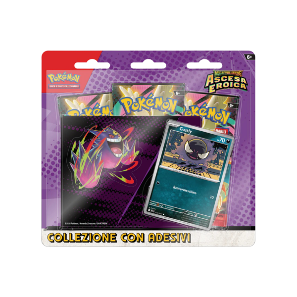 Pokemon Ascesa Eroica Collezione con Adesivi Gastly ITA